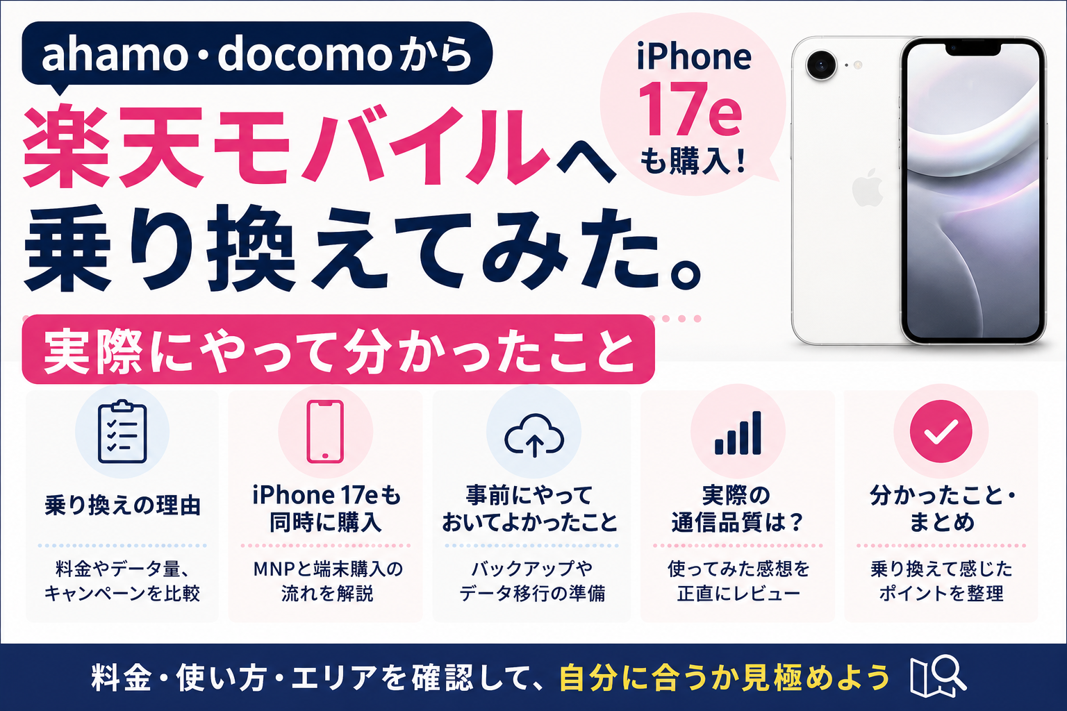ahamo・docomoから楽天モバイルへ乗り換え、iPhone 17eを購入した体験